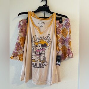 NWT Disney Mickey Mouse Cream and Yellow Tank Top
